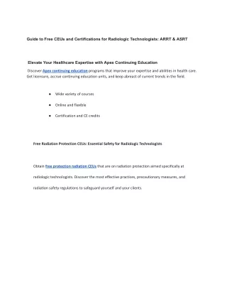 Guide to Free CEUs and Certifications for Radiologic Technologists_ ARRT & ASRT