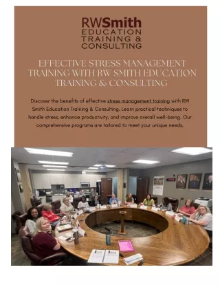 Effective Stress Management Training with RW Smith Education Training & Consulting