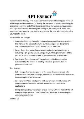 welcome to api energy your trusted partner