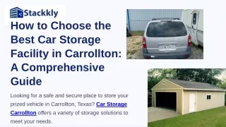 Affordable Car Storage Solutions in Carrollton | Secure & Convenient
