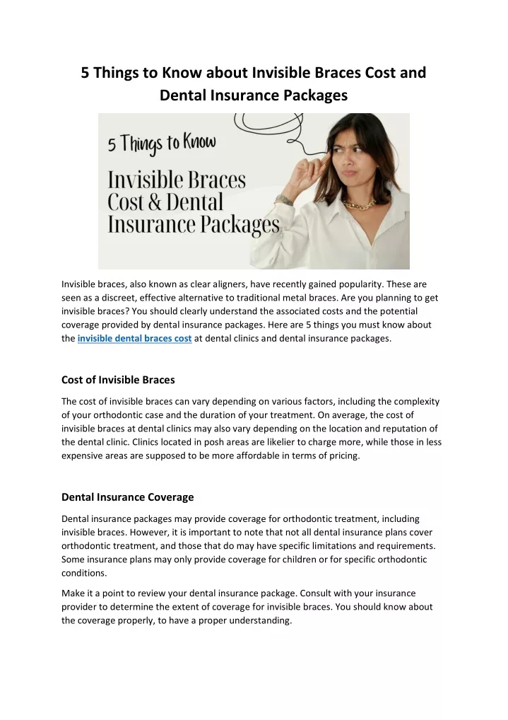 5 things to know about invisible braces cost