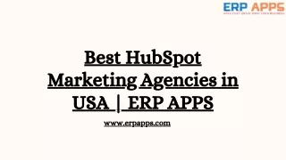 Best HubSpot Marketing Agencies in USA  ERP APPS