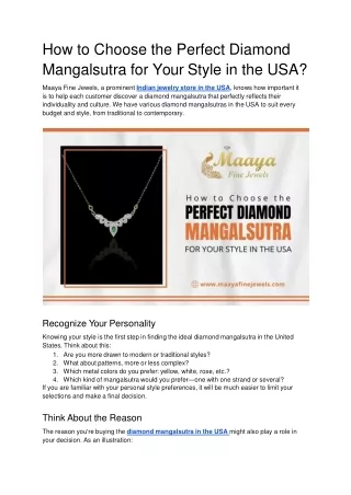 How to Choose the Perfect Diamond Mangalsutra for Your Style in the USA.docx