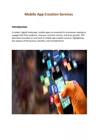 Mobile App Creation Services