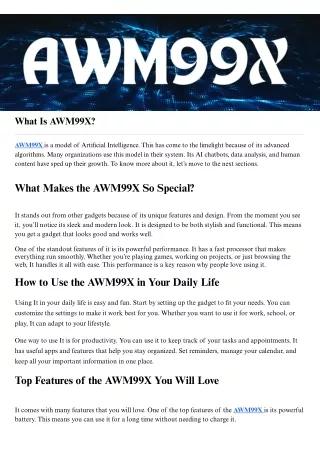 what is awm99x