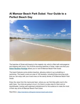 Al Mamzar Beach Park Dubai: Your Guide to a Perfect Beach Day