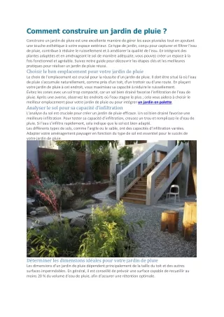 comment construire un jardin de pluie