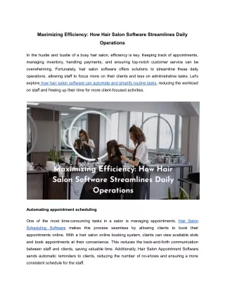 maximizing efficiency how hair salon software