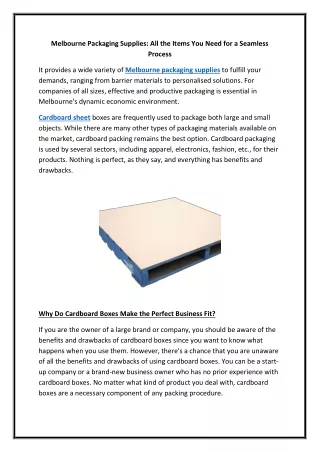 Melbourne Packaging Supplies All the Items You Need for a Seamless Process