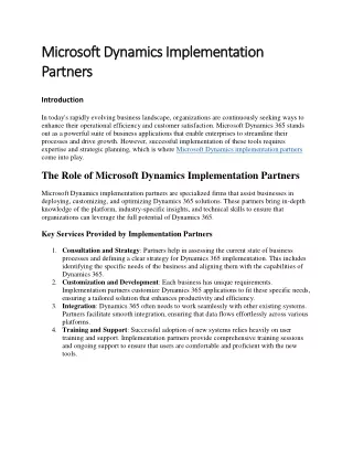 microsoft dynamics implementation microsoft