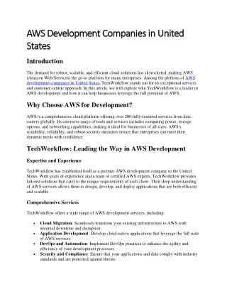 AWS Development Companies in United States