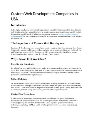 Custom Web Development Companies in USA