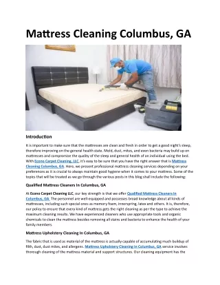 Mattress Cleaning Columbus, GA