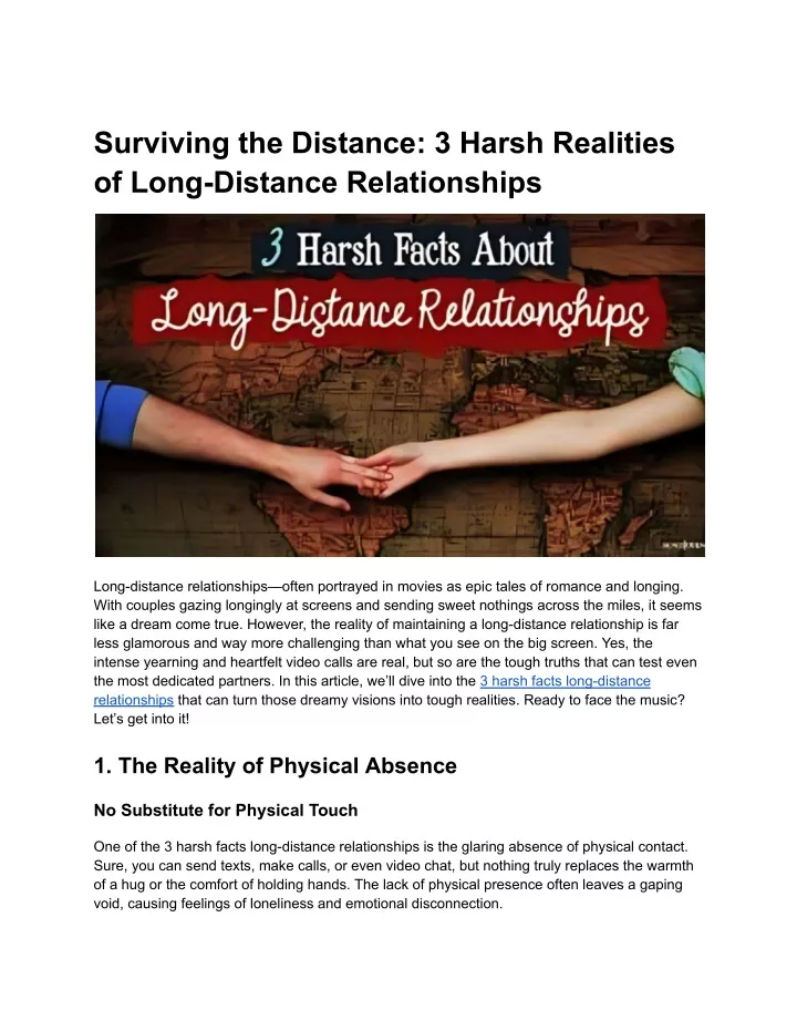 surviving the distance 3 harsh realities of long