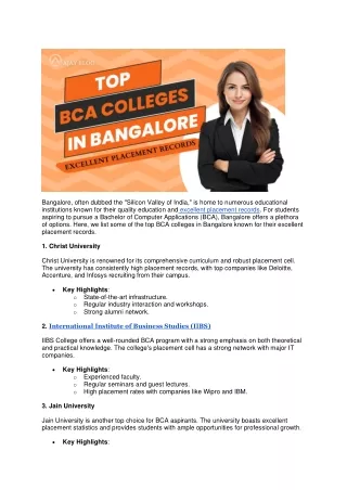 Top BCA Colleges in Bangalore with Excellent Placement Records