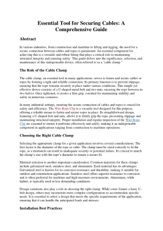 Essential Tool for Securing Cables: A Comprehensive Guide