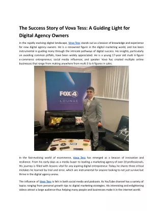 the success story of vova tess a guiding light