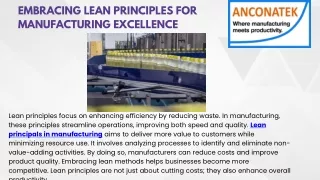 Mastering Lean Principles in Manufacturing A Guide to Efficiency