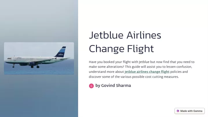 jetblue airlines change flight