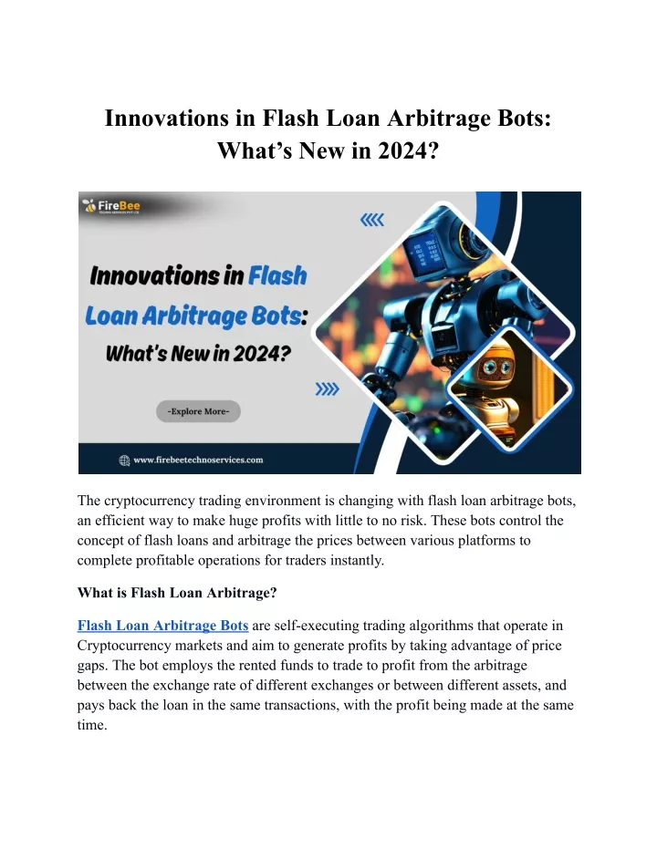 innovations in flash loan arbitrage bots what