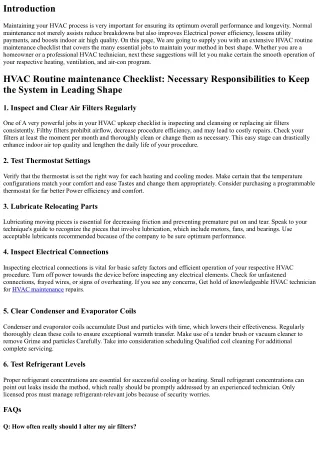 HVAC Maintenance Checklist: Vital Tasks to Maintain your Procedure in Prime Form