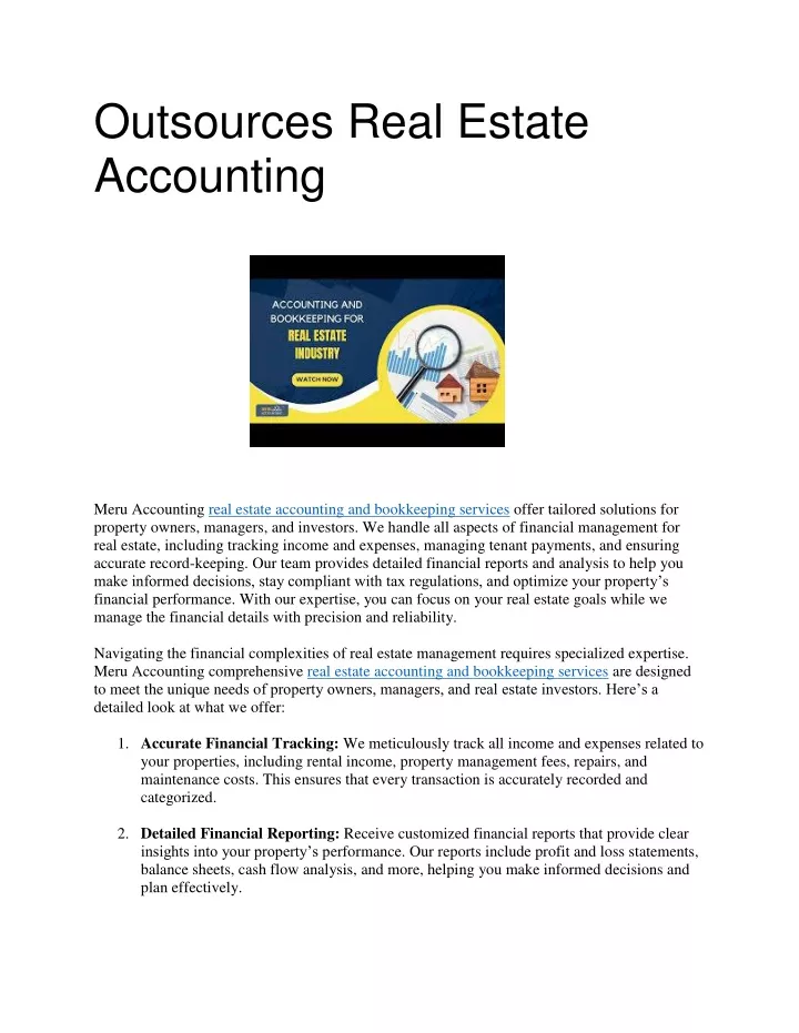 outsources real estate accounting