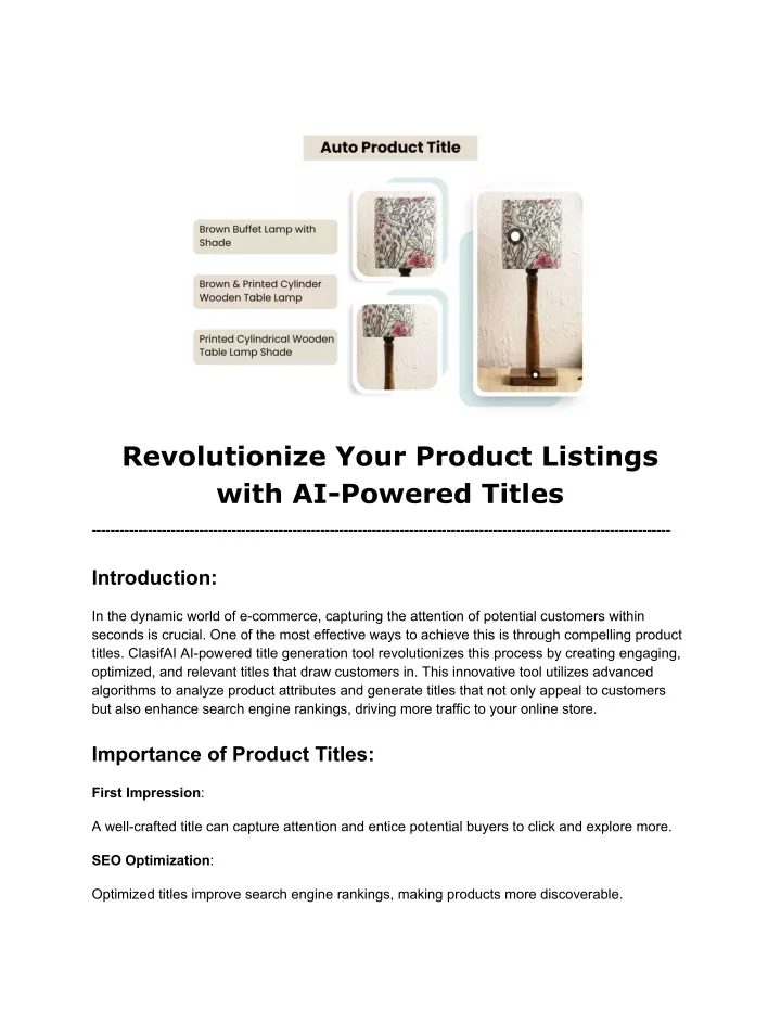 revolutionize your product listings with