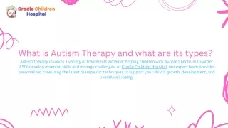What is Autism Therapy and what are its types