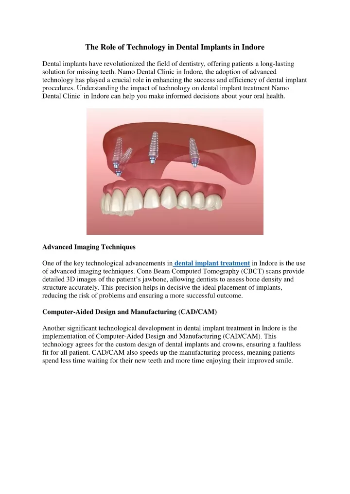 the role of technology in dental implants