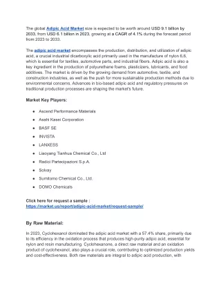 Adipic Acid Market