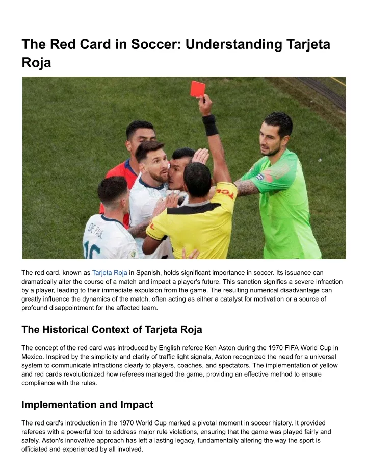 the red card in soccer understanding tarjeta roja