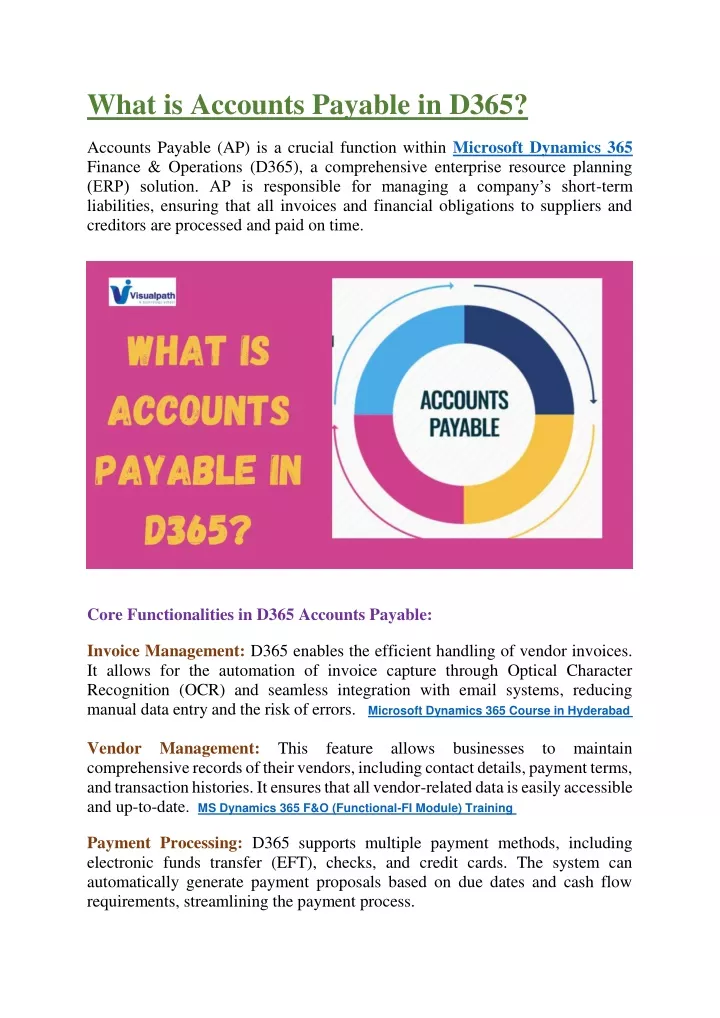 what is accounts payable in d365