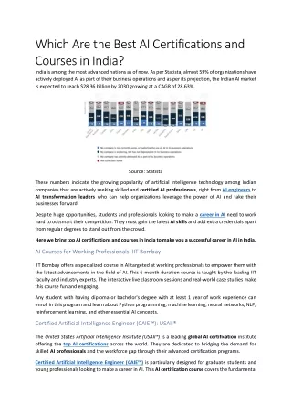 which are the best ai certifications and courses