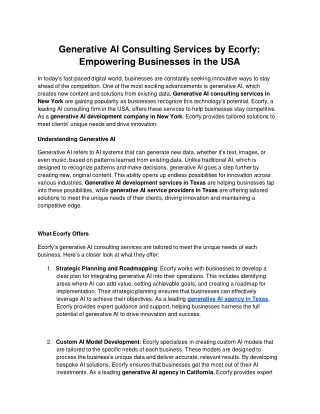 generative ai consulting services by ecorfy