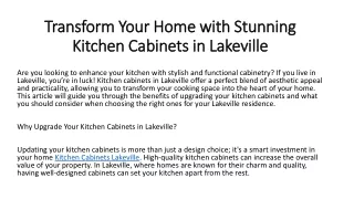 Transform Your Home with Stunning Kitchen Cabinets in Lakeville