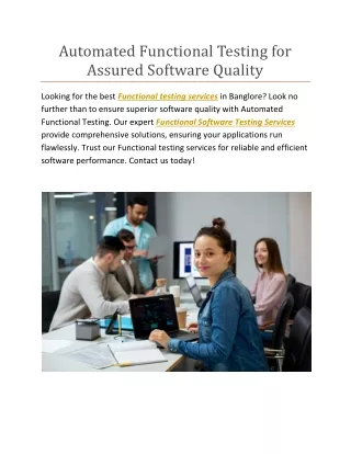 automated functional testing for assured software
