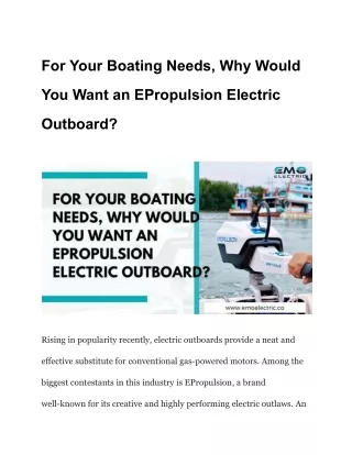 for your boating needs why would