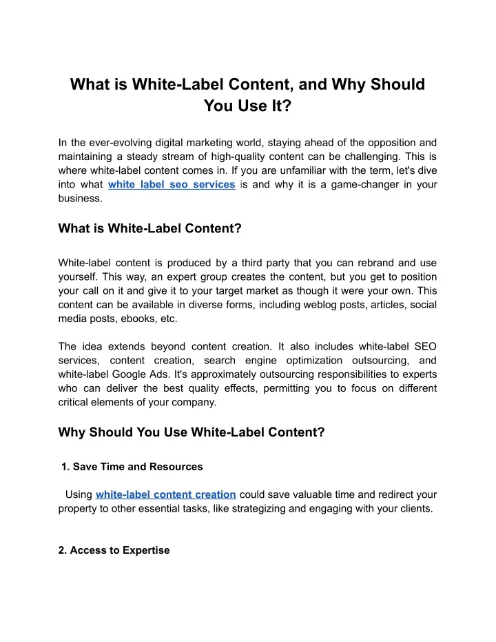 what is white label content and why should