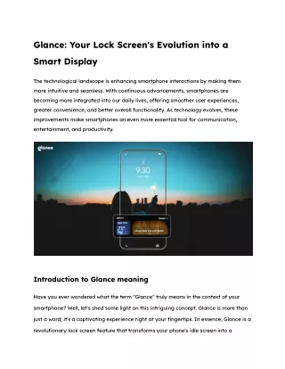 glance your lock screen s evolution into a