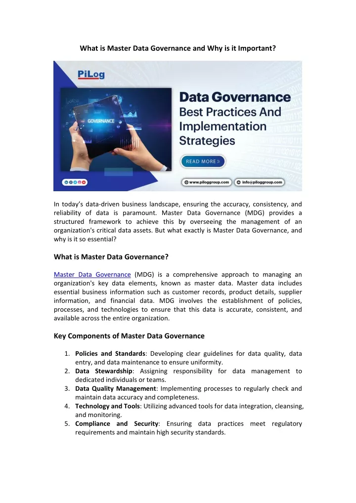 what is master data governance