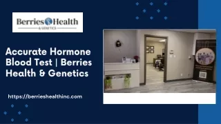 Accurate Hormone Blood Test  Berries Health & Genetics