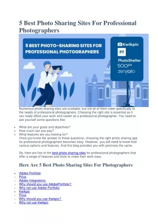 5 Best Photo Sharing Sites For Professional Photographers