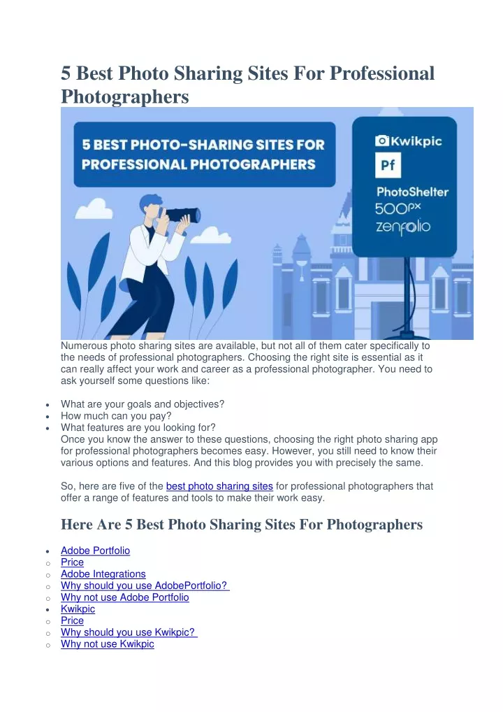 5 best photo sharing sites for professional