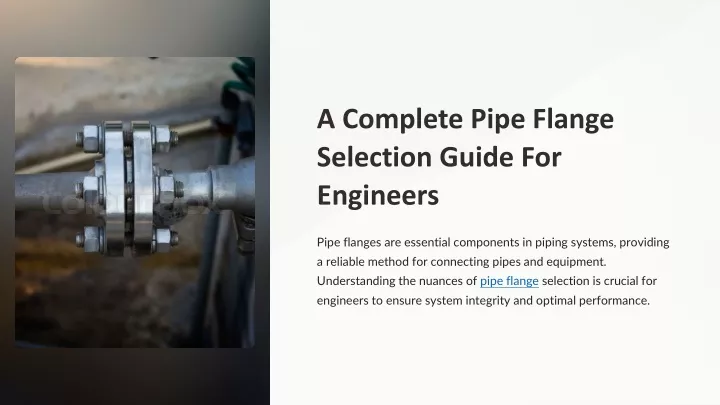 a complete pipe flange selection guide