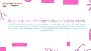 What is Autism Therapy ....