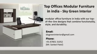 Top Offices Modular Furniture in india - SkyGreen Interior