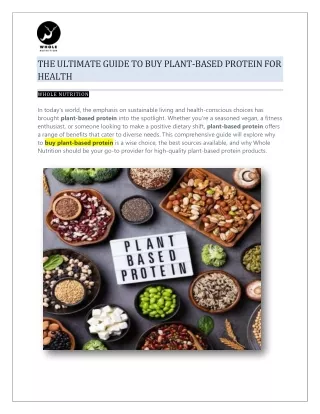 The Ultimate Guide to Buy Plant-Based Protein for Health