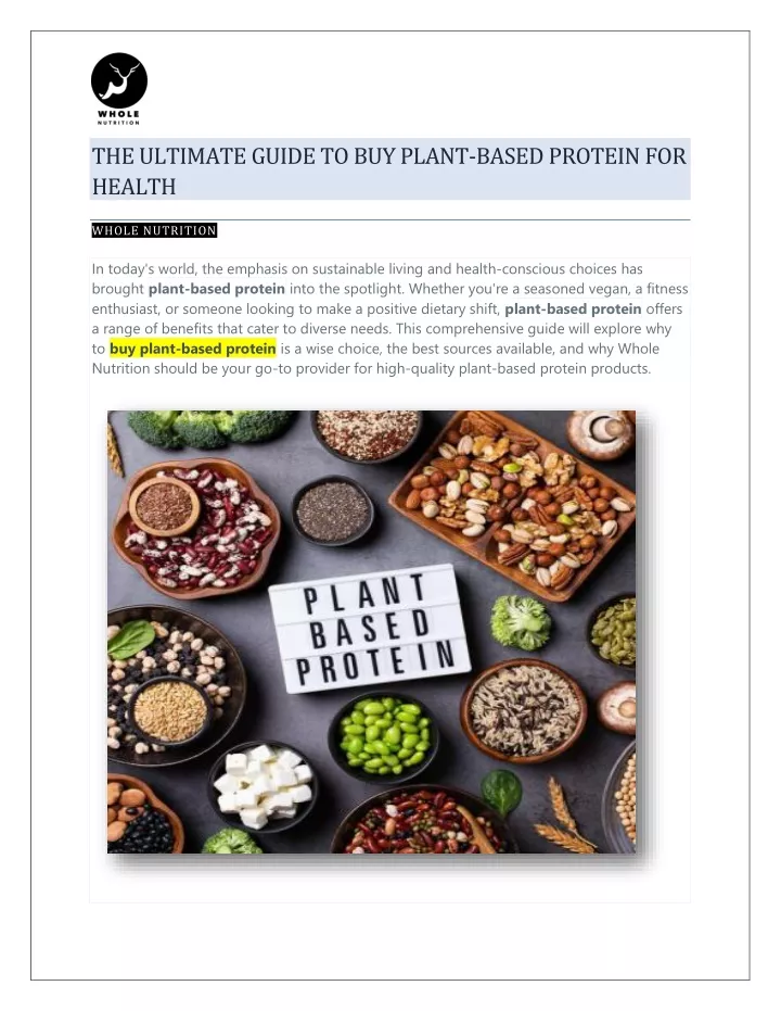 the ultimate guide to buy plant based protein