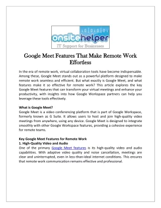 google meet features that make remote work google