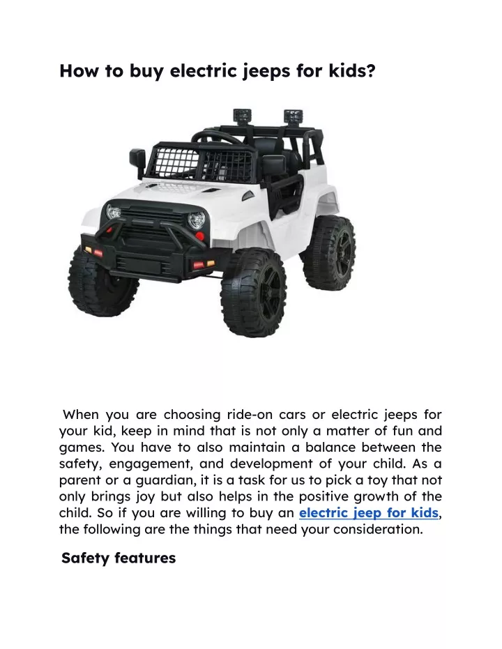 how to buy electric jeeps for kids